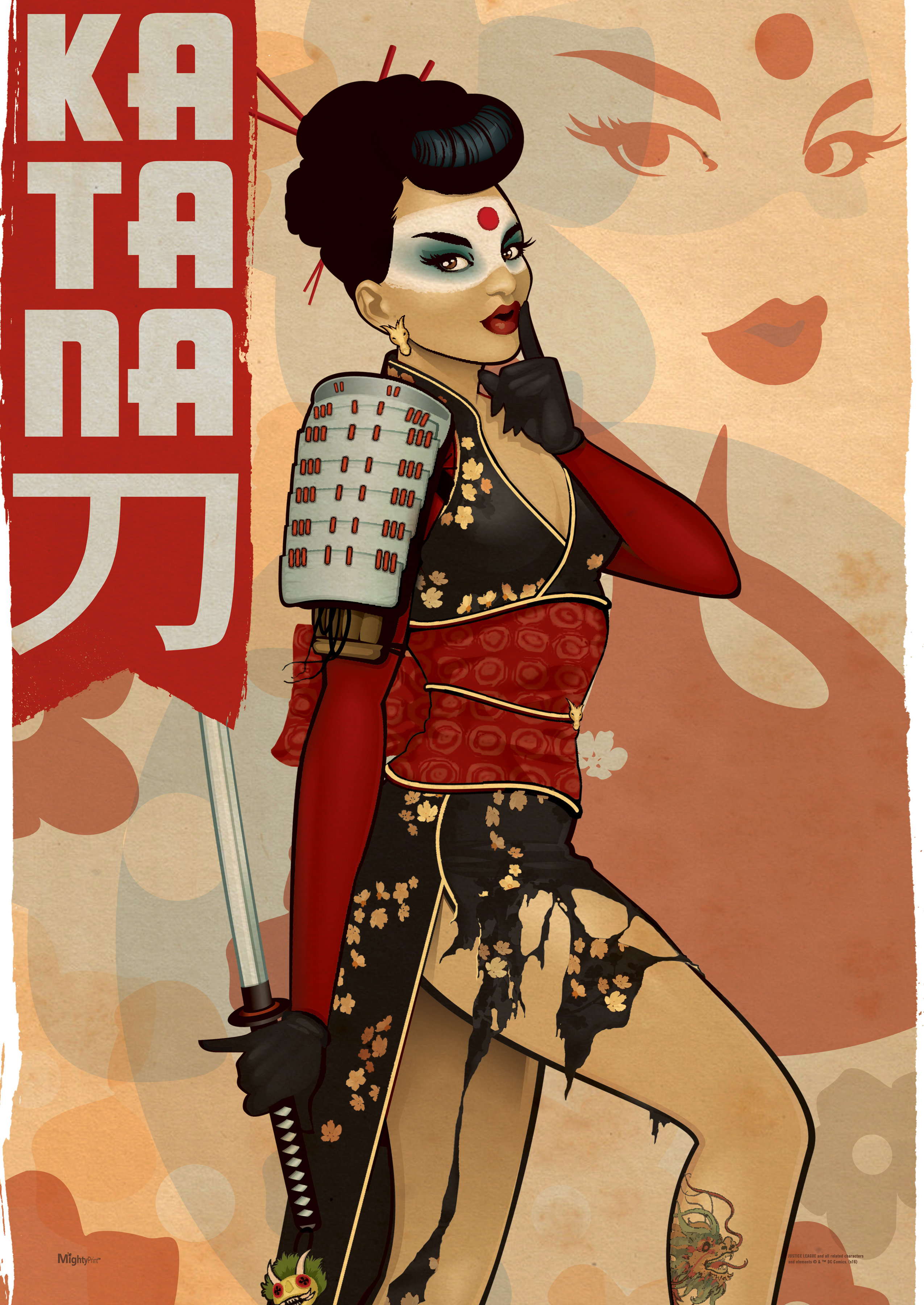 MightyPrint DC Comics Bombshells (Katana) MightyPrint Wall Decor